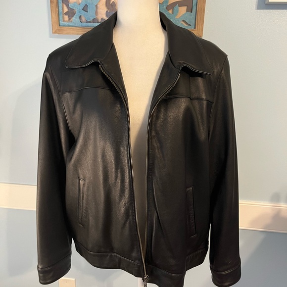 Wilson Men's Black Leather Jacket - Picture 1 of 9